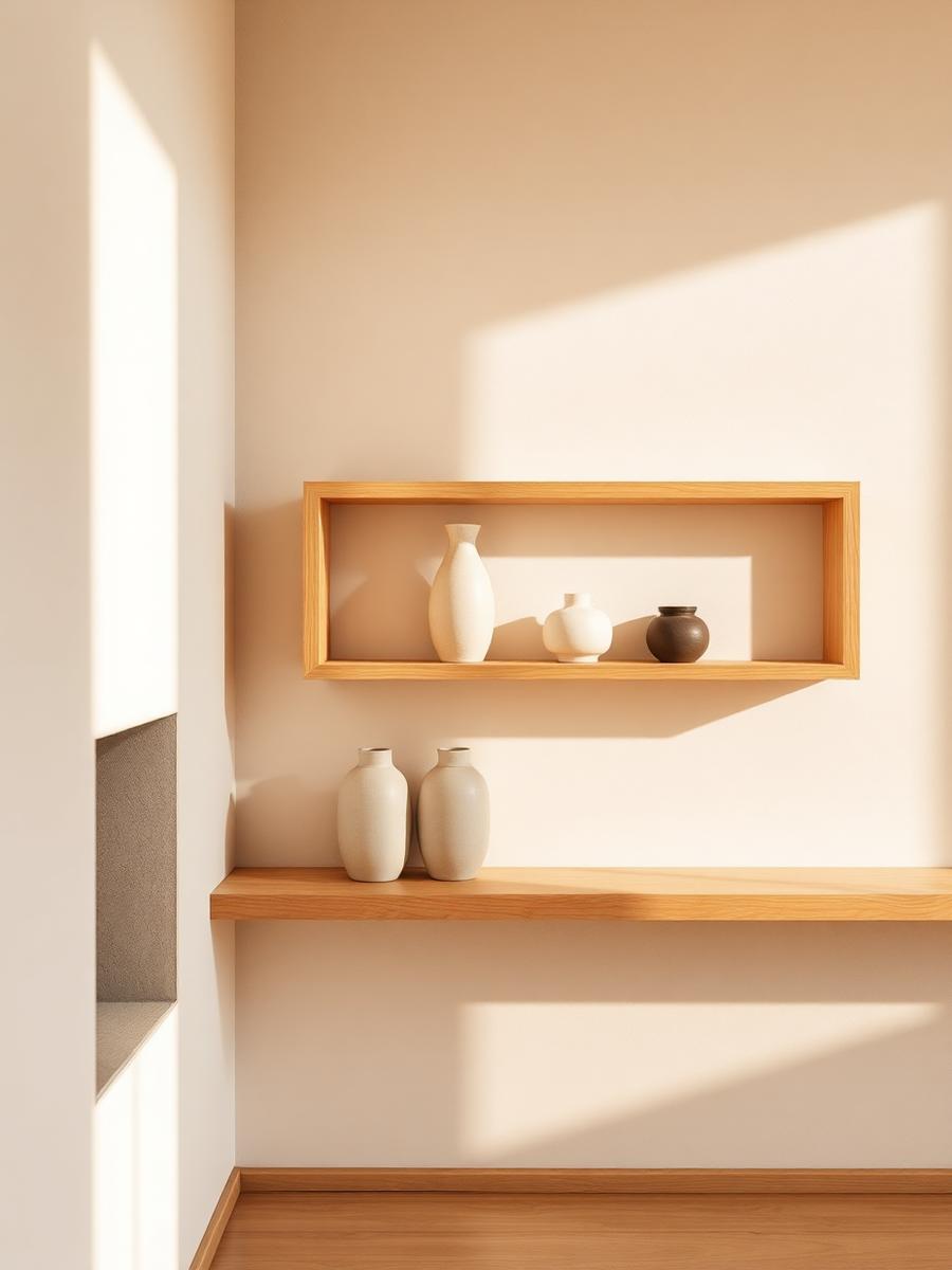 Warm minimalist iç mekan detayı
